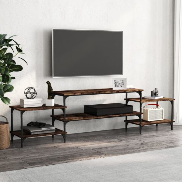 vidaXL TV-benk røkt eik 197x35x52 cm konstruert tre