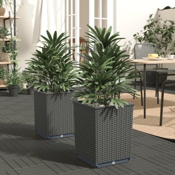 vidaXL Plantekasser 2 stk svart 30x30x37 cm polypropylen