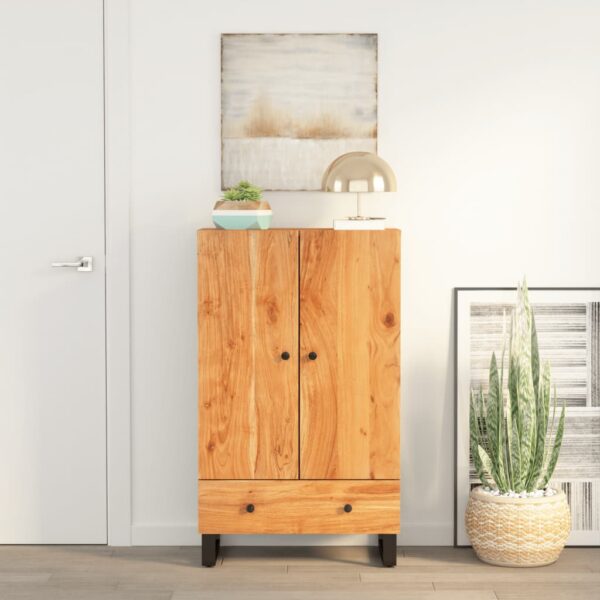 vidaXL Highboard med skuff 60x33x100 cm heltre akasie og jern