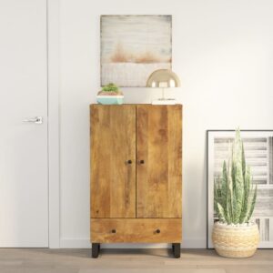 vidaXL Highboard med skuff 60x33x100 cm heltre mango og jern