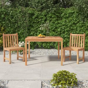 vidaXL Hagespisegruppe 3 deler heltre teak