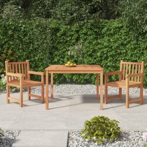 vidaXL Hagespisegruppe 3 deler heltre teak