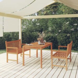 vidaXL Hagespisegruppe 3 deler heltre teak