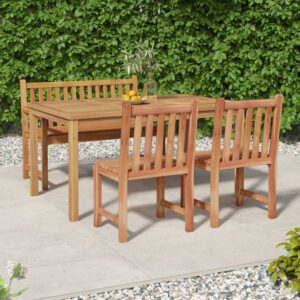 vidaXL Hagespisegruppe 4 deler heltre teak