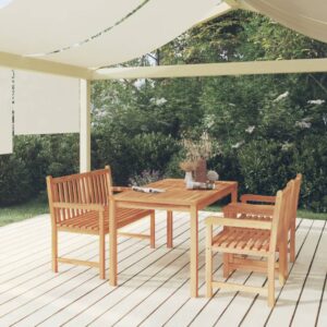 vidaXL Hagespisegruppe 4 deler heltre teak