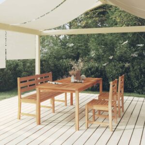 vidaXL Hagespisegruppe 4 deler heltre teak