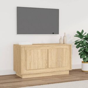 vidaXL TV-benk sonoma eik 80x35x45 cm konstruert tre