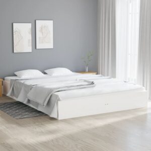 vidaXL Sengeramme hvit 150x200 cm King Size heltre