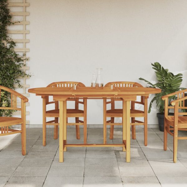 vidaXL Uttrekkbart hagebord 110-160x80x75 cm heltre teak