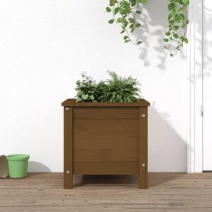 vidaXL Plantekasse honningbrun 40x40x39 cm heltre furu