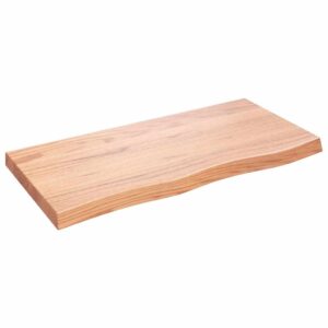 vidaXL Vegghylle lysebrun 100x50x(2-6) cm behandlet heltre eik