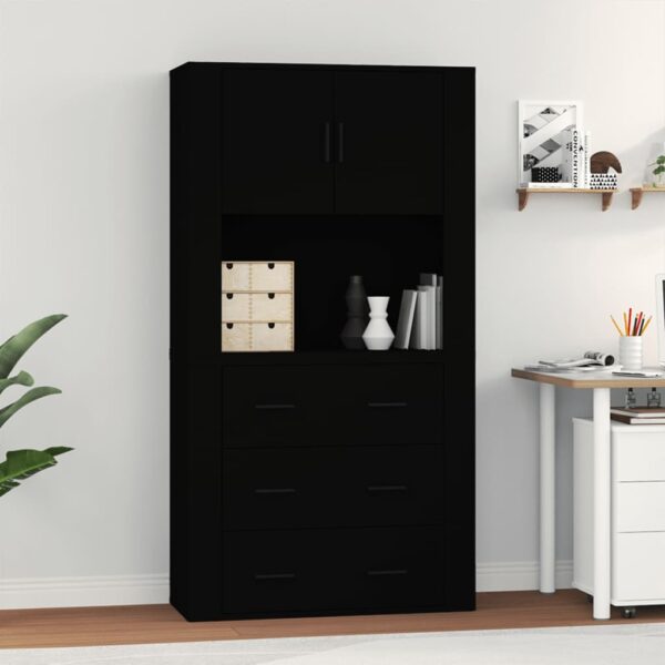 vidaXL Highboard svart konstruert tre