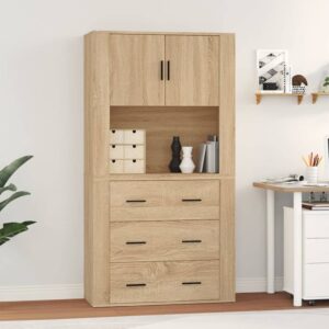 vidaXL Highboard sonoma eik konstruert tre