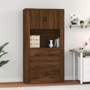 vidaXL Highboard brun eik konstruert tre