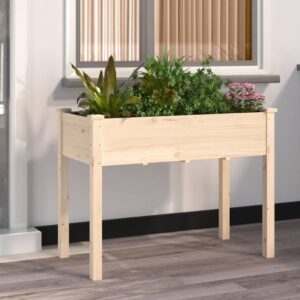 vidaXL Plantekasse med foring 118x59x76 cm heltre gran