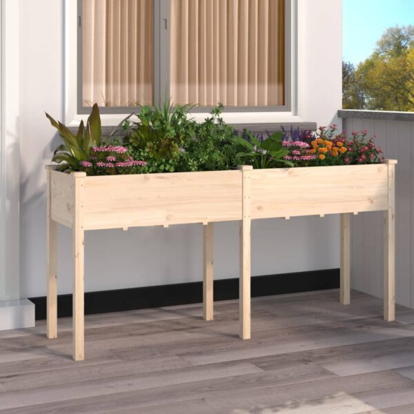 vidaXL Plantekasse med foring 161x45x76 cm heltre gran