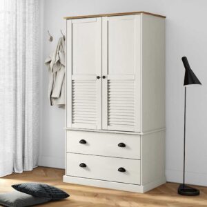 vidaXL Garderobe VIGO hvit 90x55x176 cm heltre furu