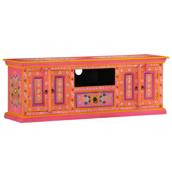 vidaXL TV-benk rosa 110x30x40 cm heltre mango