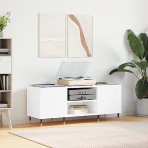 vidaXL Hifi-benk hvit 121x38x48 cm konstruert tre