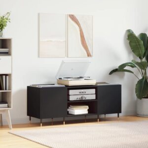 vidaXL Hifi-benk svart 121x38x48 cm konstruert tre