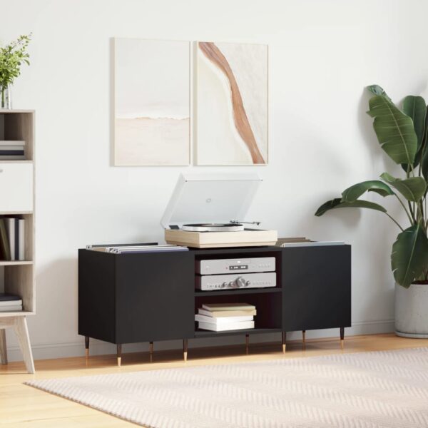 vidaXL Hifi-benk svart 121x38x48 cm konstruert tre