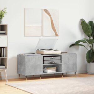 vidaXL Hifi-benk betonggrå 121x38x48 cm konstruert tre