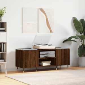 vidaXL Hifi-benk brun eik 121x38x48 cm konstruert tre