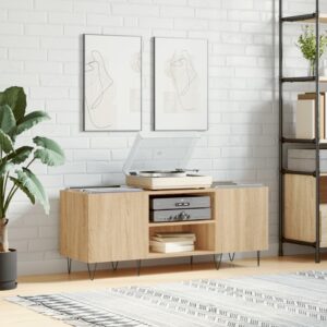 vidaXL Hifi-benk sonoma eik 121x38x48 cm konstruert tre