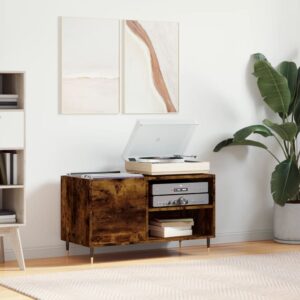 vidaXL Hifi-benk røkt eik 85x38x48 cm konstruert tre