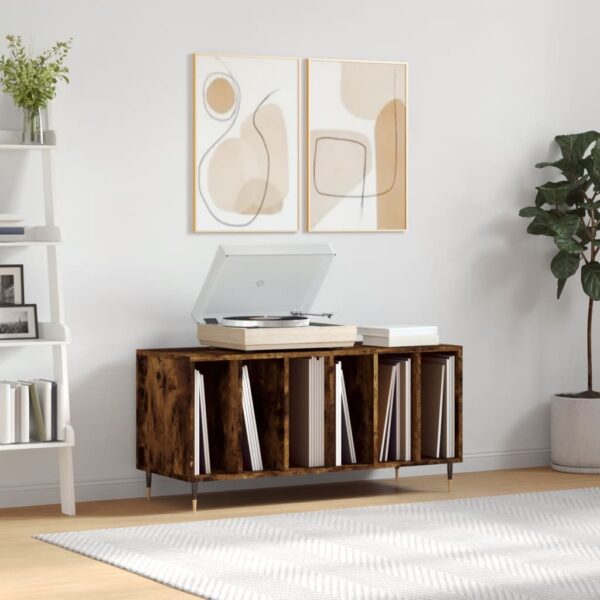 vidaXL Hifi-benk røkt eik 100x38x48 cm konstruert tre