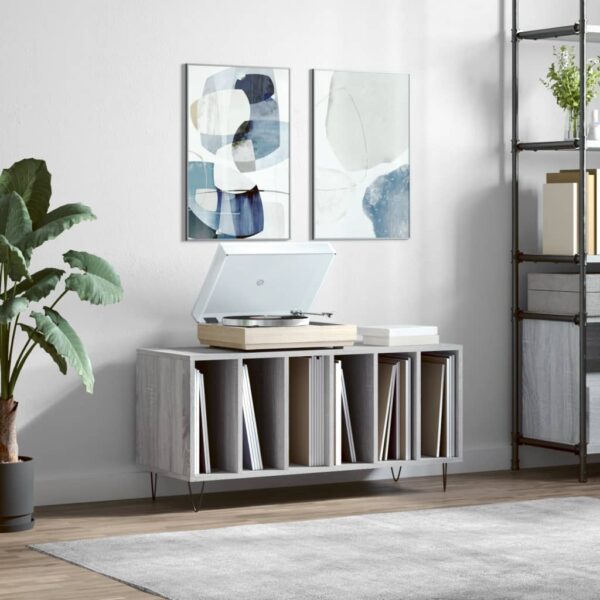 vidaXL Hifi-benk grå sonoma 100x38x48 cm konstruert tre