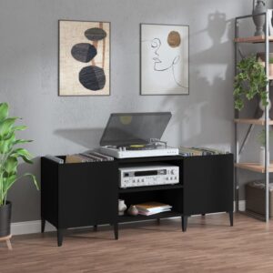 vidaXL Hifi-benk svart 121x38x48 cm konstruert tre