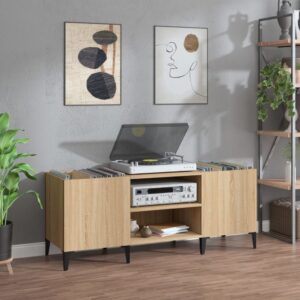 vidaXL Hifi-benk sonoma eik 121x38x48 cm konstruert tre