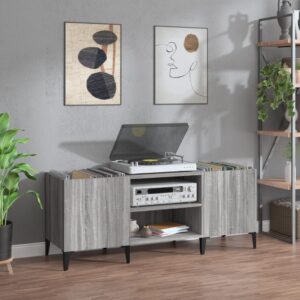 vidaXL Hifi-benk grå sonoma 121x38x48 cm konstruert tre