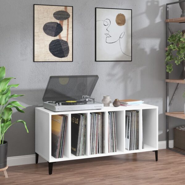 vidaXL Hifi-benk hvit 100x38x48 cm konstruert tre