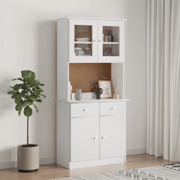 vidaXL Highboard ALTA hvit 77x35x165 cm heltre furu