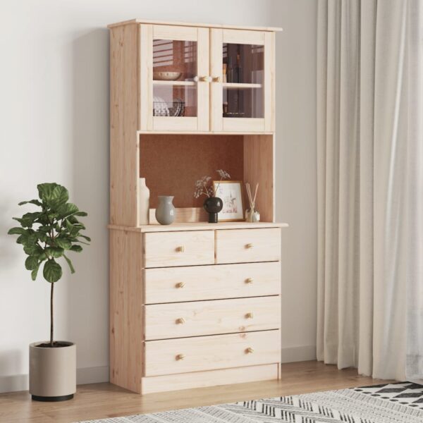 vidaXL Highboard ALTA 77x35x165 cm heltre furu