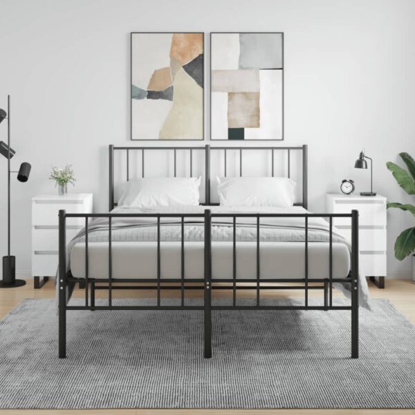 vidaXL Nattbord 2 stk høyglans hvit 40x35x69 cm konstruert tre