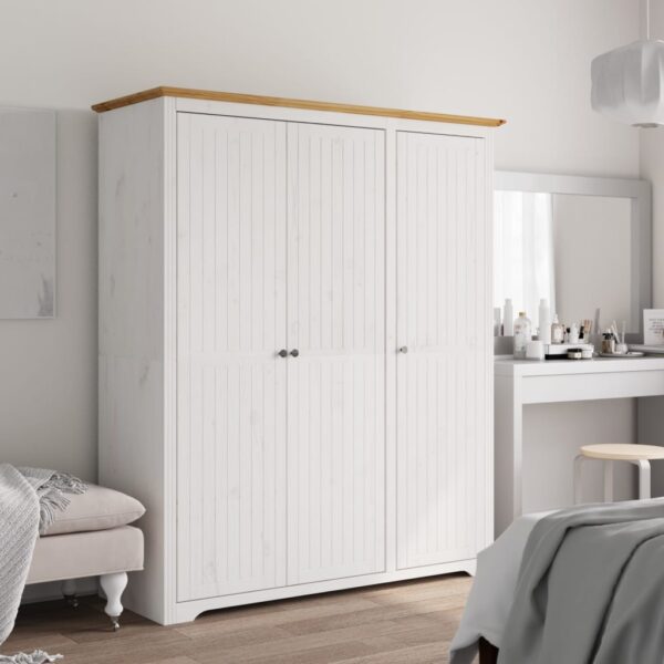 vidaXL Garderobe BODO hvit og brun 146x53