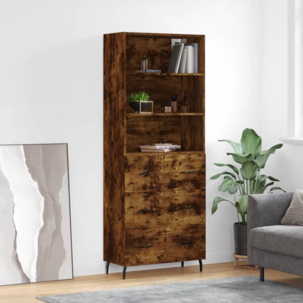 vidaXL Highboard røkt eik 69