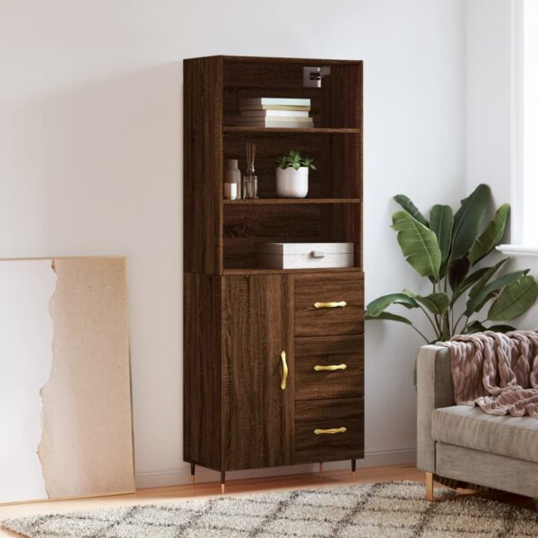 vidaXL Highboard brun eik 69