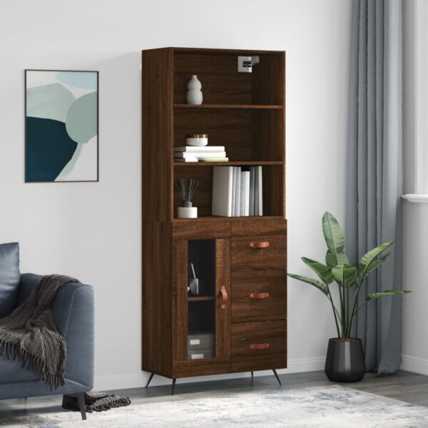 vidaXL Highboard brun eik 69