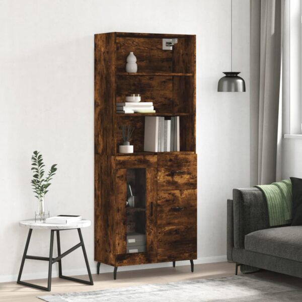 vidaXL Highboard røkt eik 69