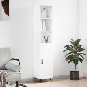 vidaXL Highboard høyglans hvit 34