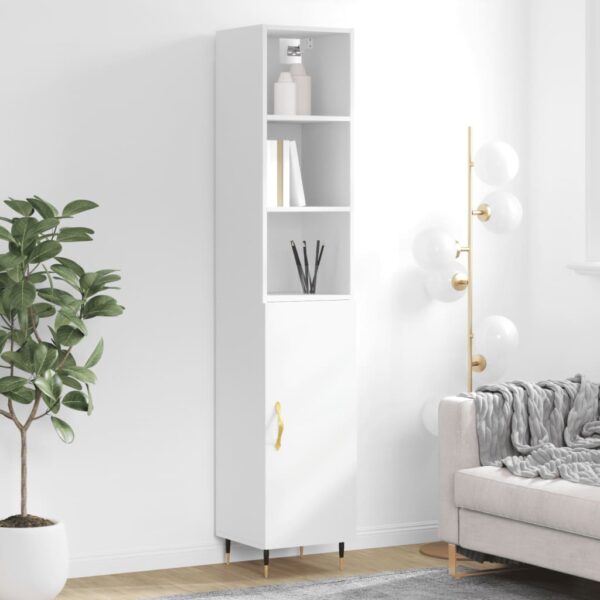 vidaXL Highboard høyglans hvit 34