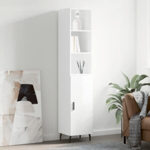 vidaXL Highboard høyglans hvit 34