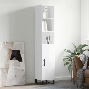 vidaXL Highboard høyglans hvit 34