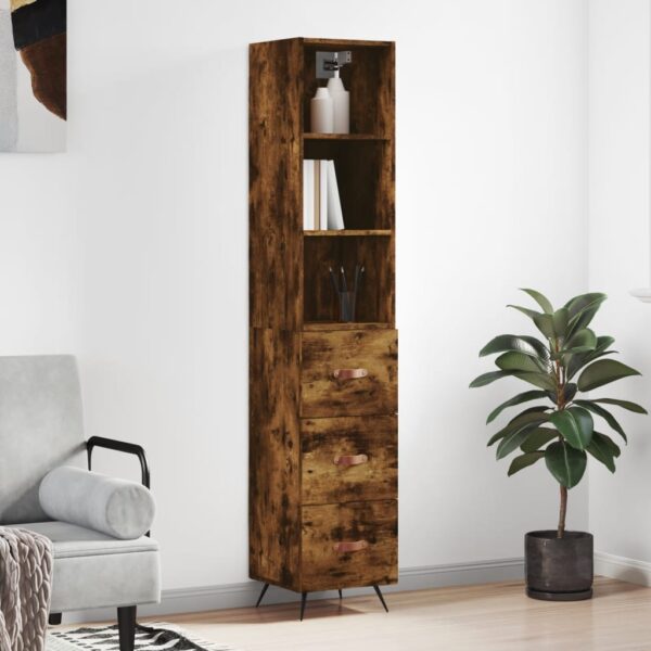 vidaXL Highboard røkt eik 34