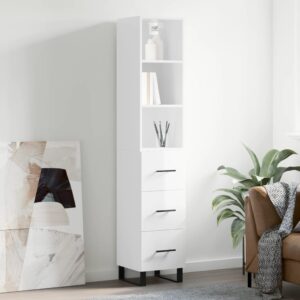 vidaXL Highboard høyglans hvit 34