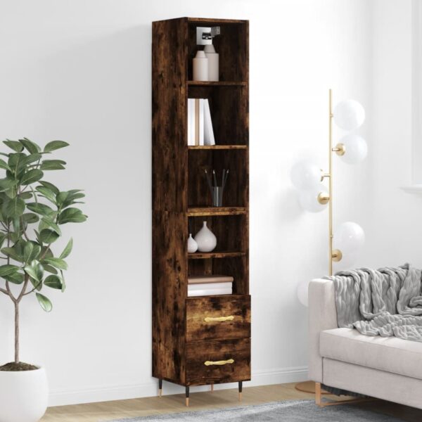 vidaXL Highboard røkt eik 34